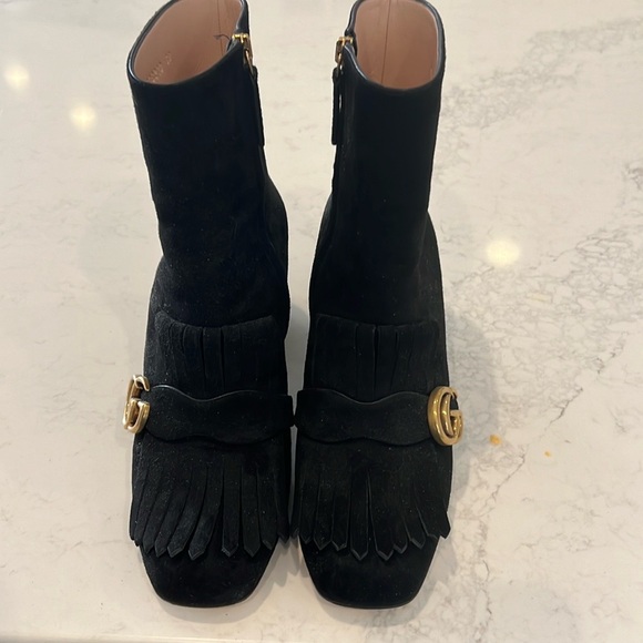 Black Suede Marmont Booties - Picture 3 of 11